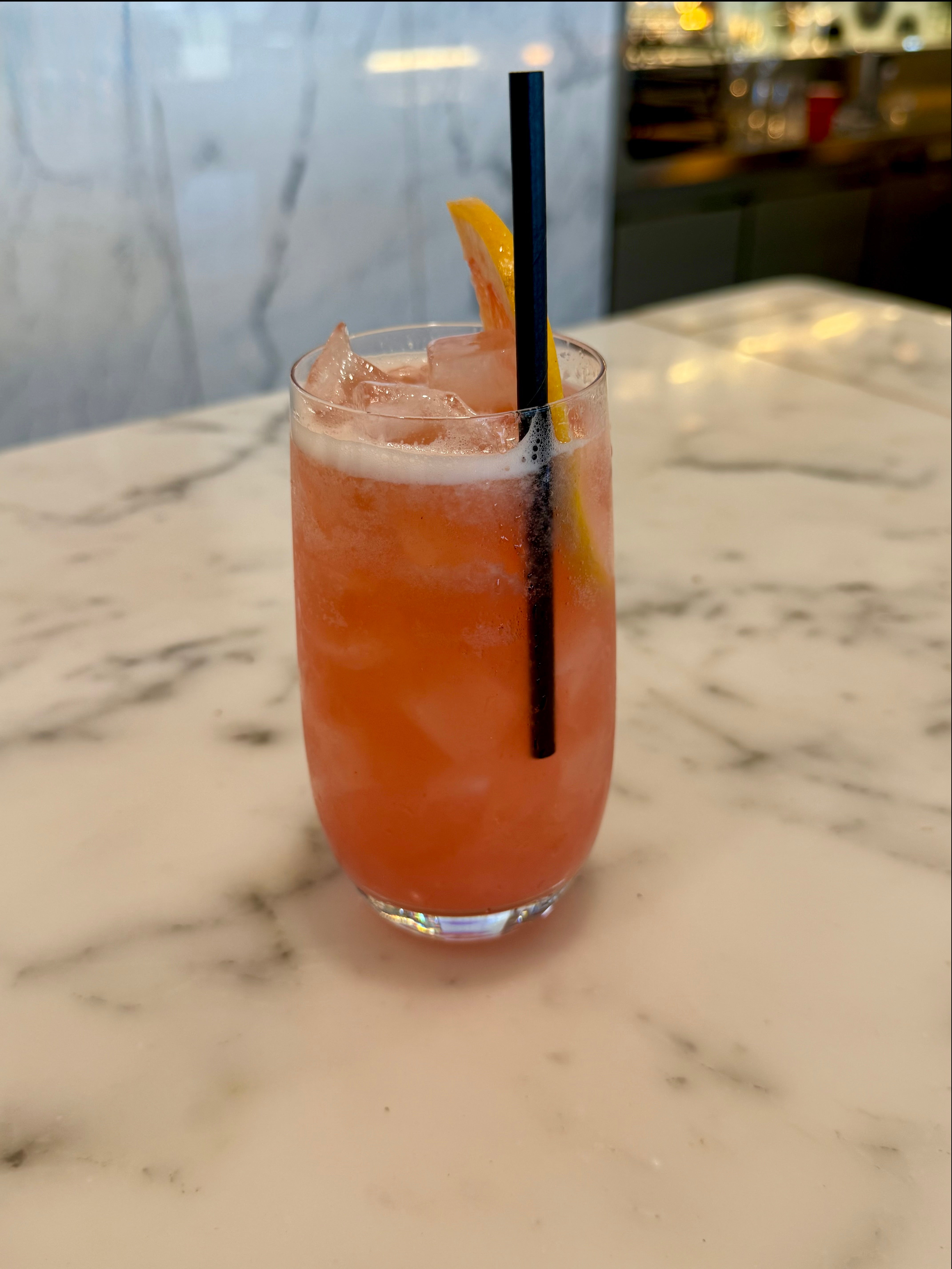 The Flamingo: Inside the Qantas First Class Lounge Cocktail Made with Lyre's Dry London