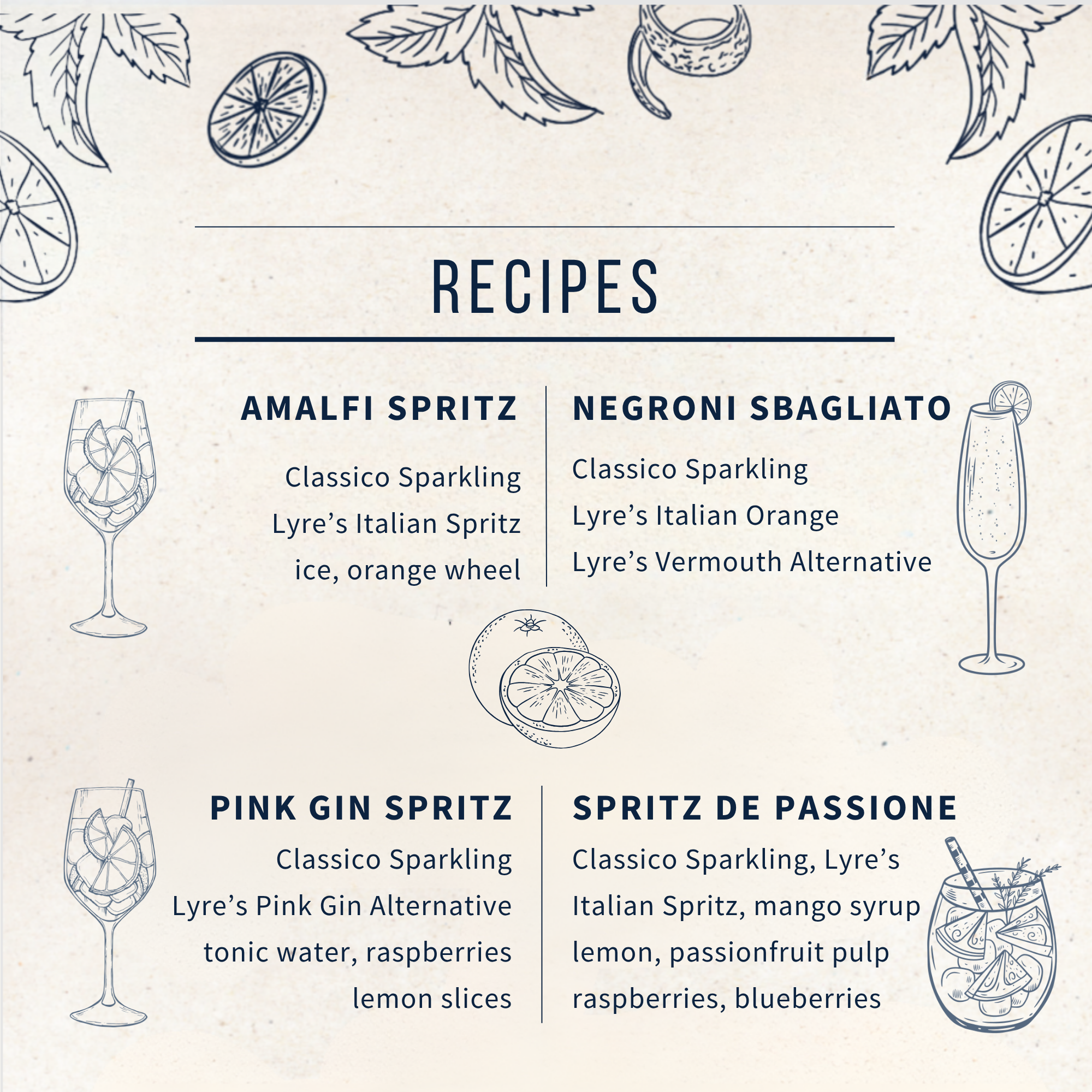 Classico Sparkling Recipes