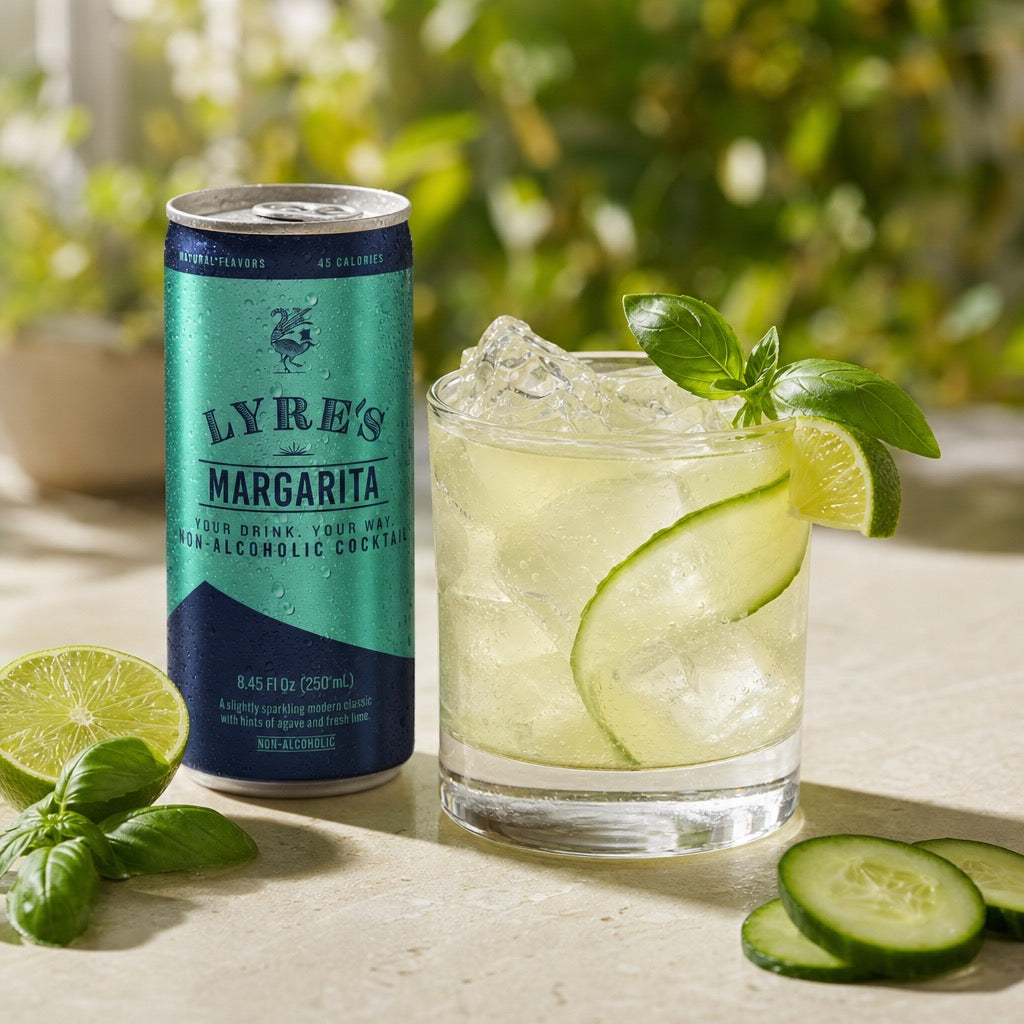 Lyre's Cucumber and Basil Margarita Fizz Twist