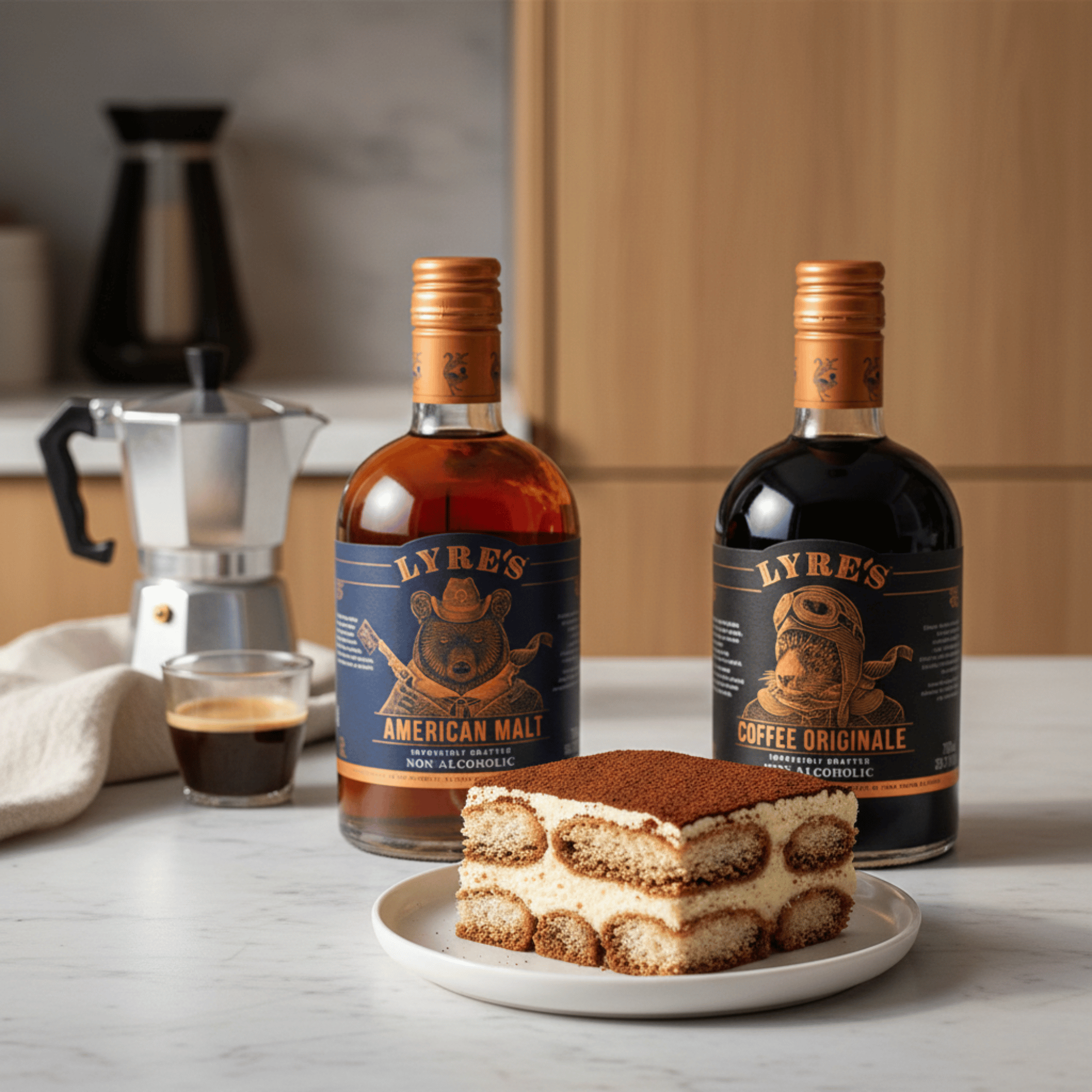 Lyre’s Tiramisu made with Coffee Liqueur Alternative and Bourbon Alternative