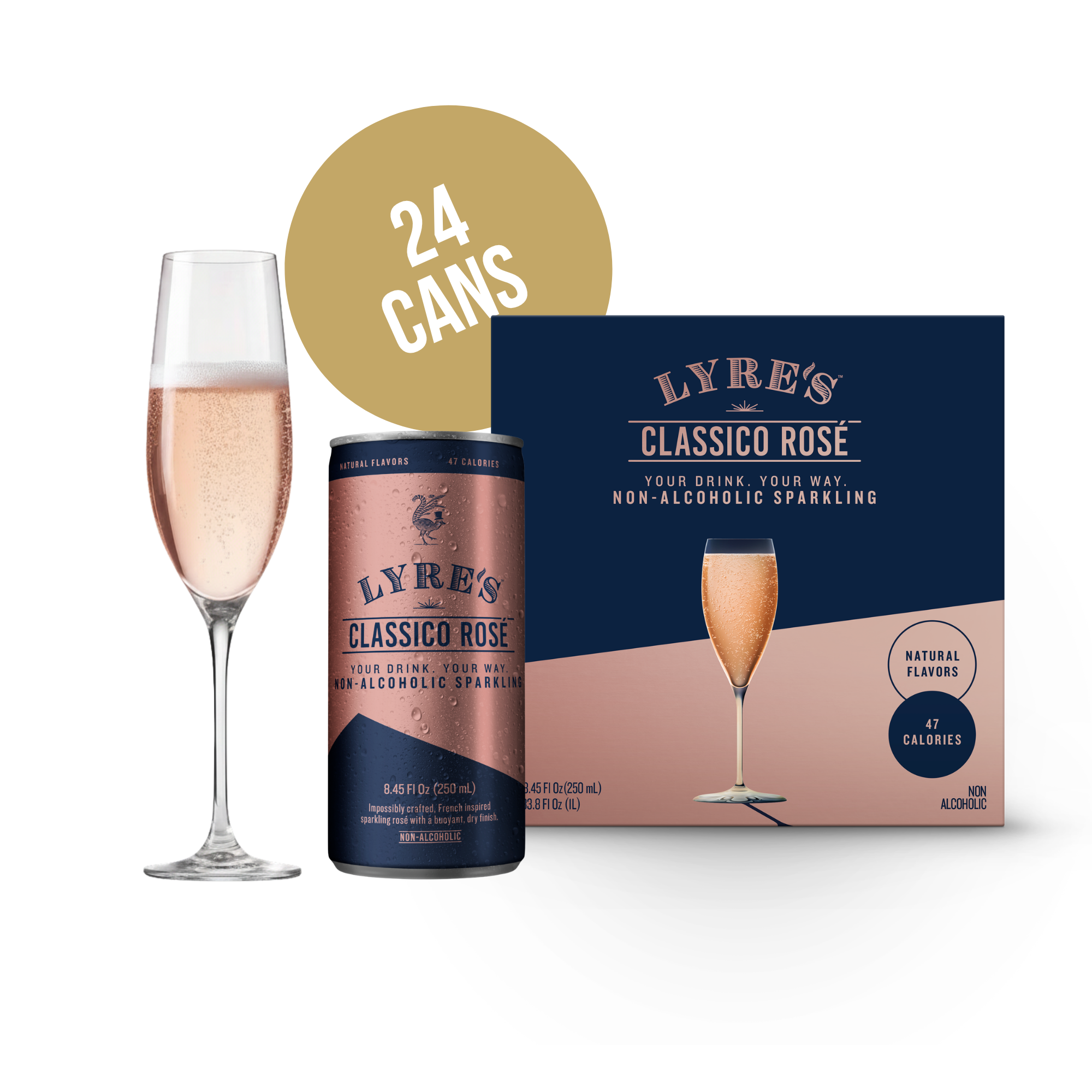 Lyre’s Classico Rosé Ready-to-Drink 24 pack non-alcoholic sparkling rosé cans