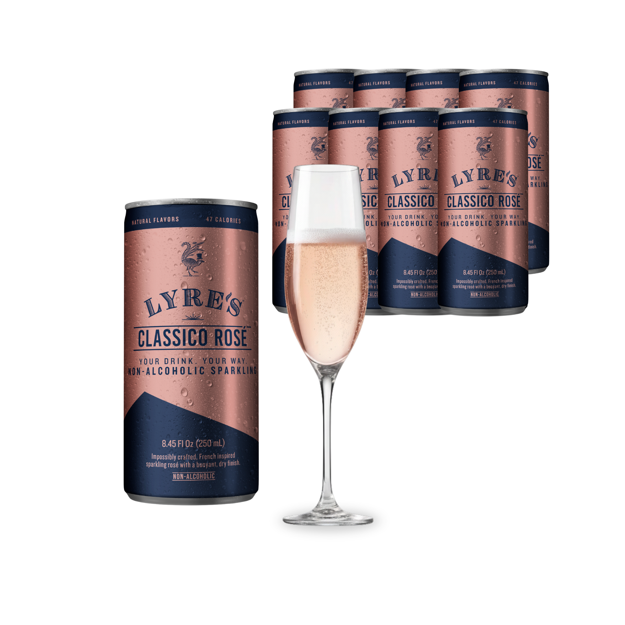Lyre’s Classico Rosé Ready-to-Drink 8 pack non-alcoholic sparkling rosé cans
