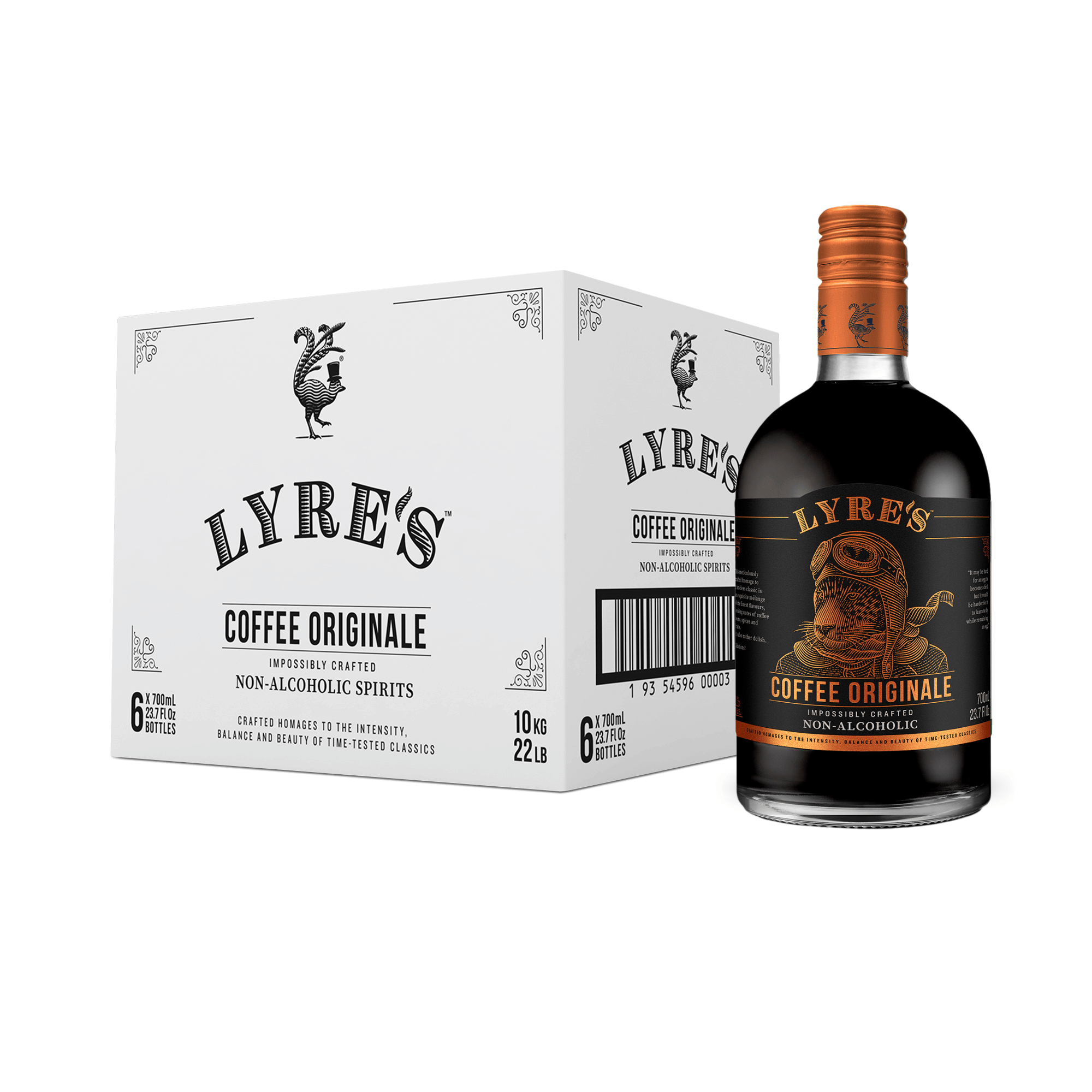 Lyre's Coffee Originale bottle and packaging on a white background