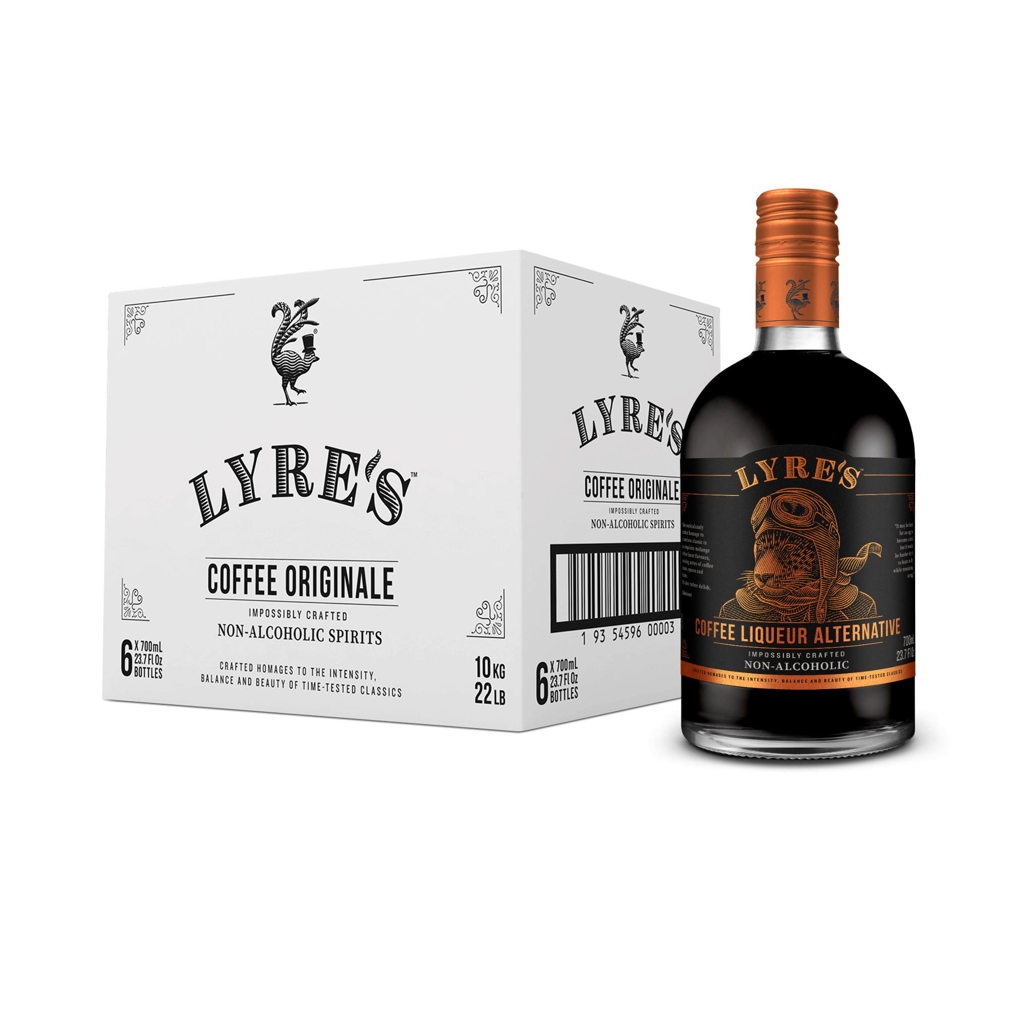 Lyre's Coffee Originale bottle and packaging on a white background